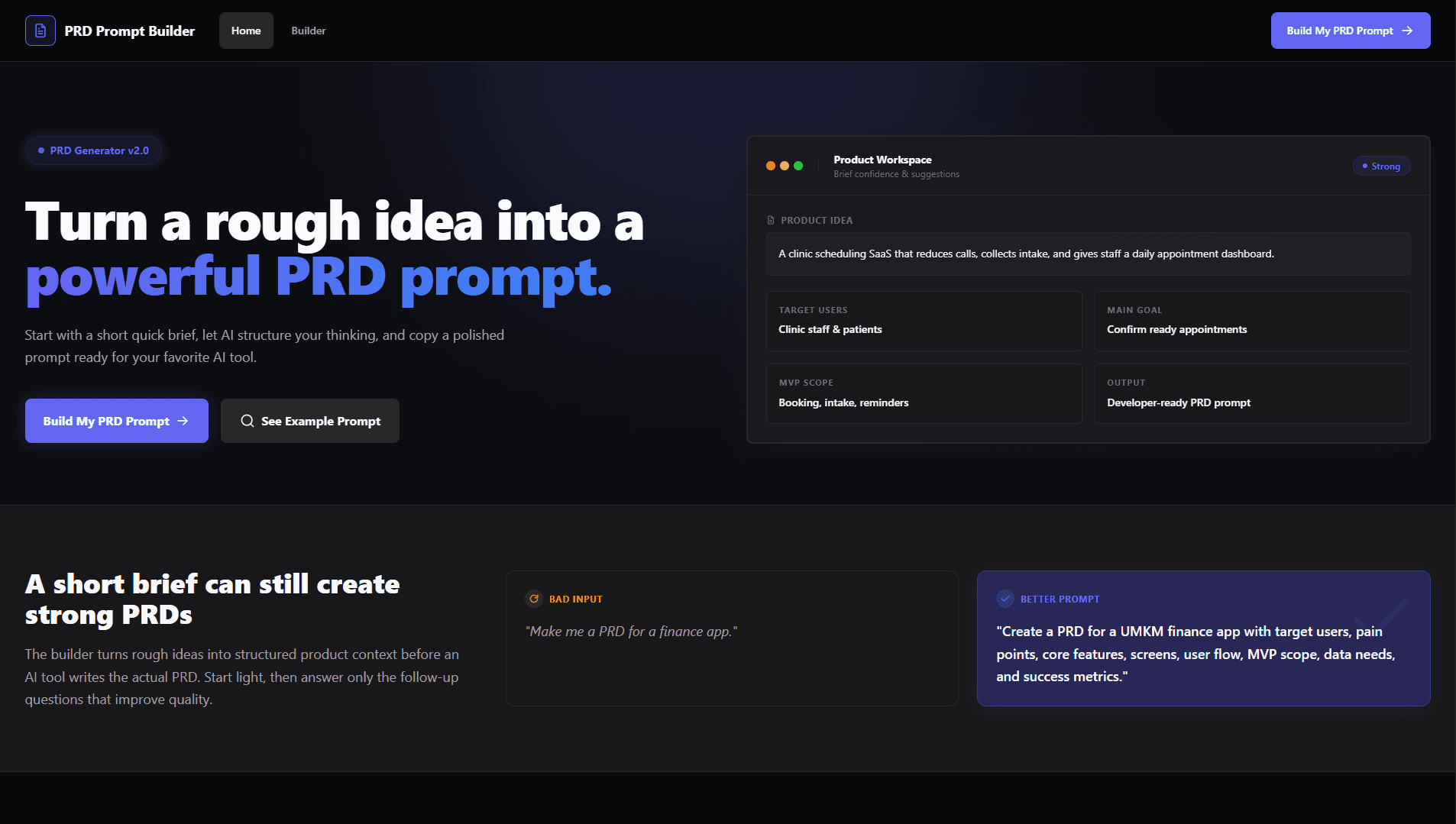 PRD Prompt Builder